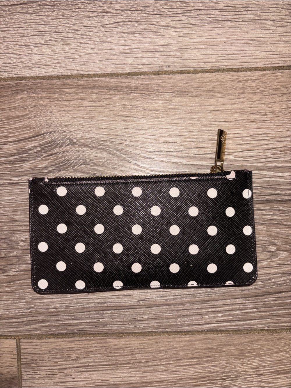 Polka Dot Zip Wallet - Black and White